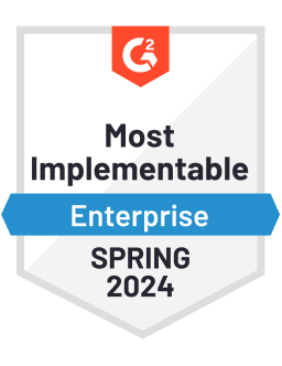 Most Implementable - Enterprise - Spring 2024 (G2 badge)