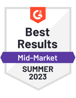 Best Results - Mid-Market Summer 2023 (G2 Badge)