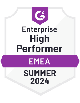 High Performer EMEA - Enterprise - Summer 2024 (G2 badge)