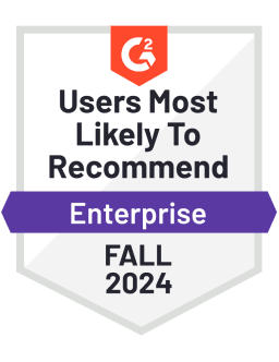 Users Most Likely to Recommend - Enterprise - Fall 2024 (G2 badge)