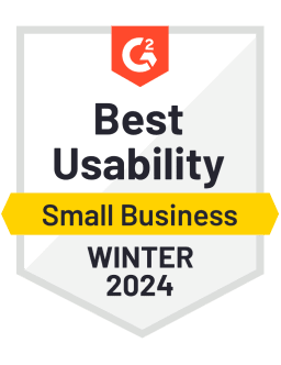 Best Usability - Small Business - Winter 2024 (G2 badge)
