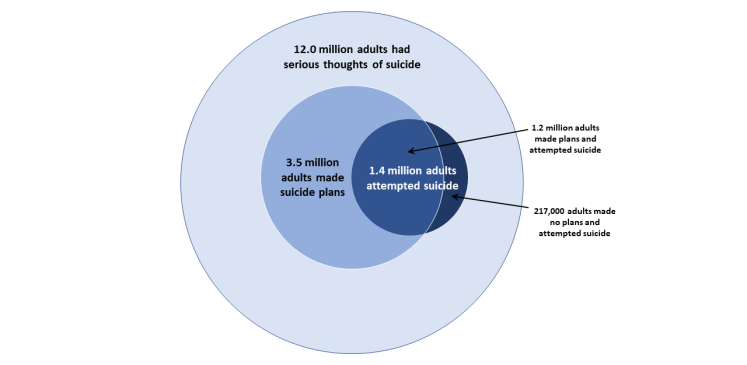 Pensamentos e comportamentos suicidas entre adultos dos EUA