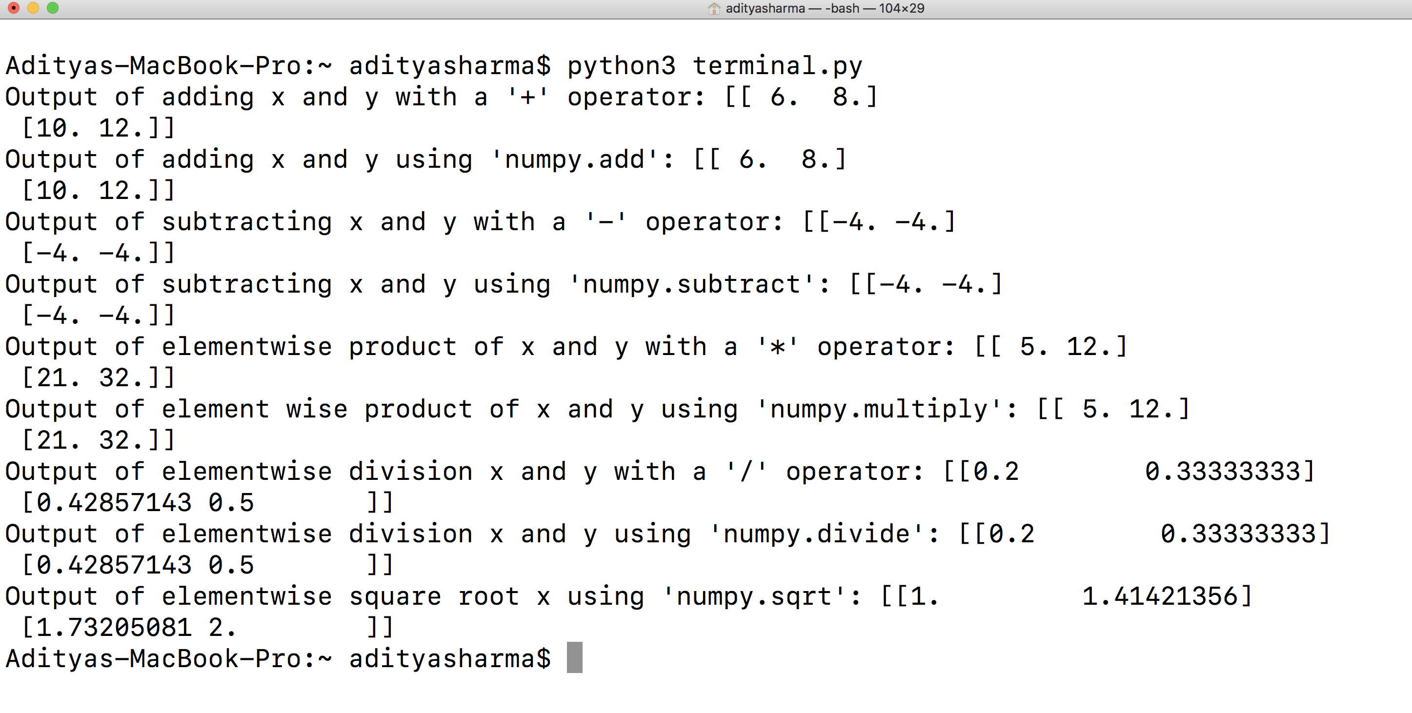 Running the .py script from the Terminal