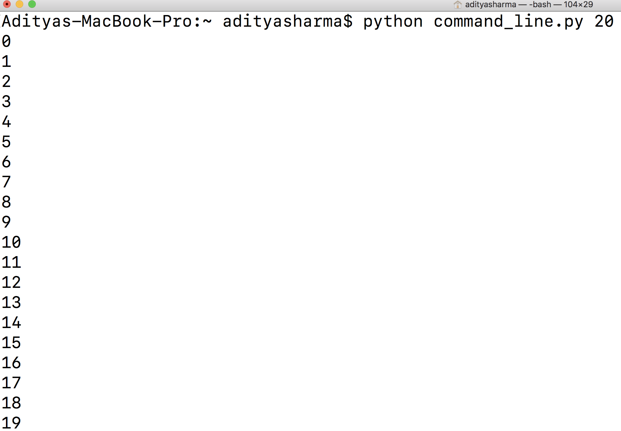 Passing Command Line Arguments to Python Script