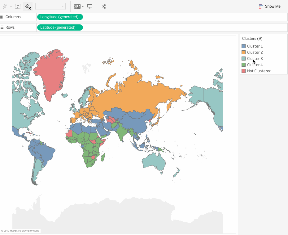 countries included in cluster