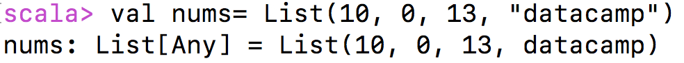1-D List with both Integer and String