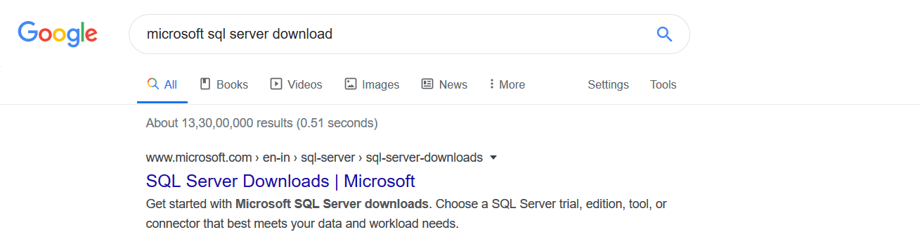 SQL Server Google search