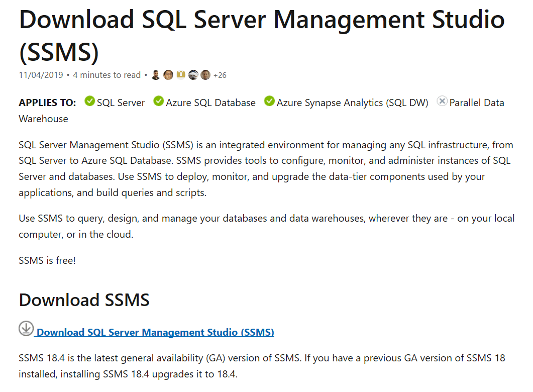Download the SQL Server Management Studio