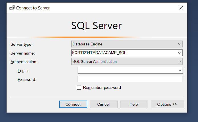 SQL Server > Authentication