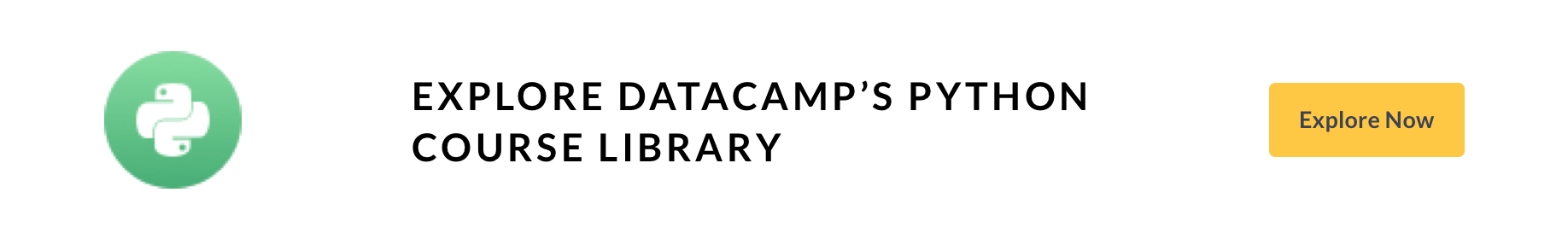 explore datacamp's python course library banner