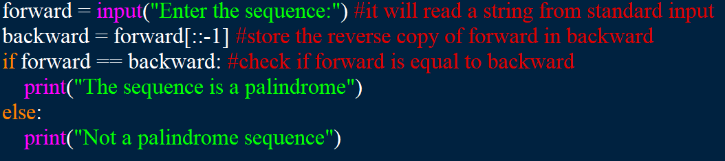 Writing a Palindrome Code in IDLE
