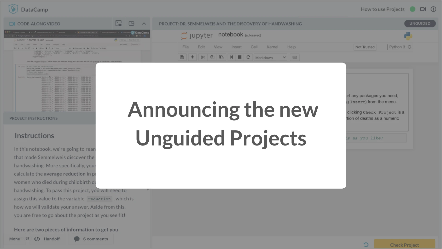 Introducing Unguided Projects: The World's First Interactive Code-Along  Exercises