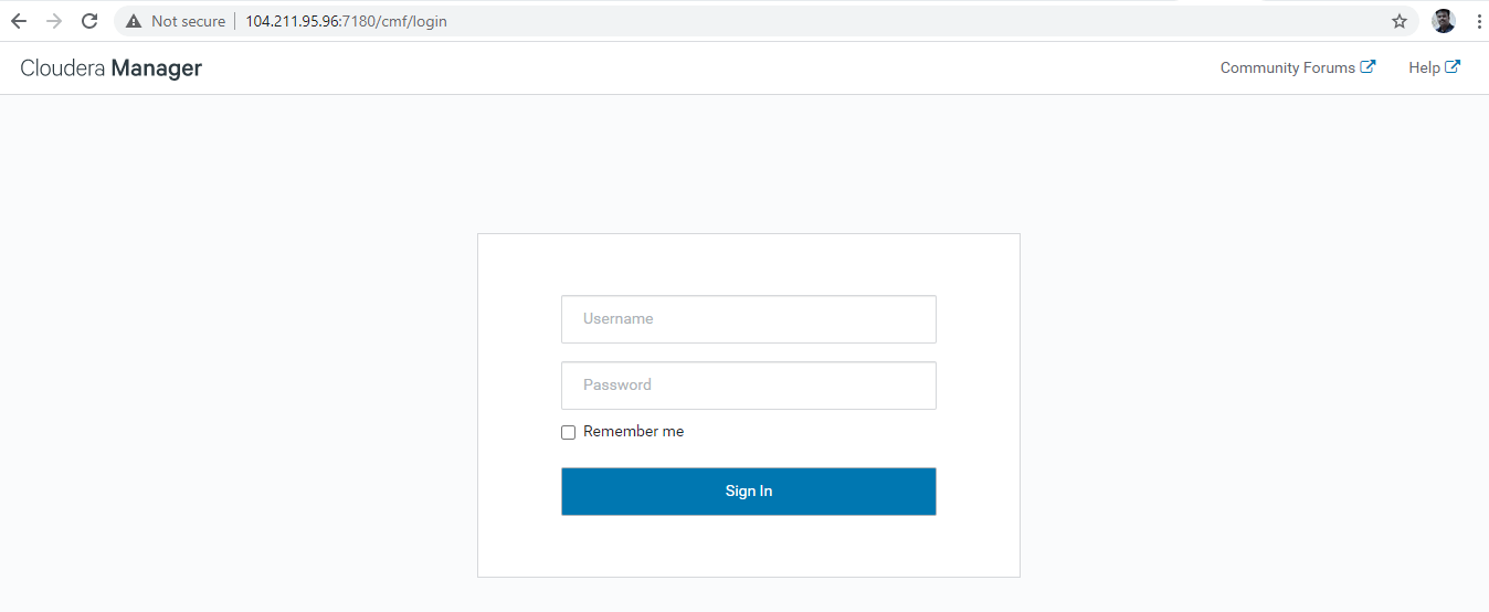 Cloudera Manager Admin Console