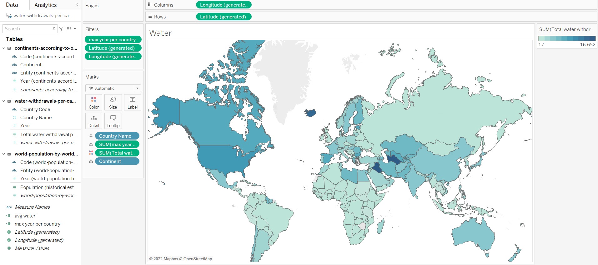 Fresh Water Disparities between Countries Screenshot