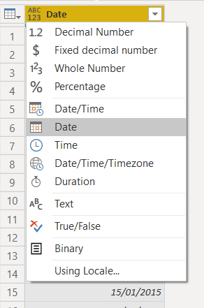Creating Date Column in Power BI