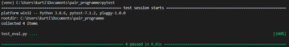 Output from pytest for parametrize test