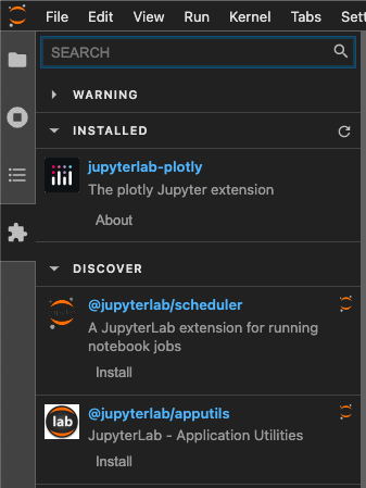 JupyterLab extension view