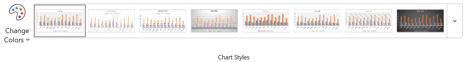 Excel chart-style options