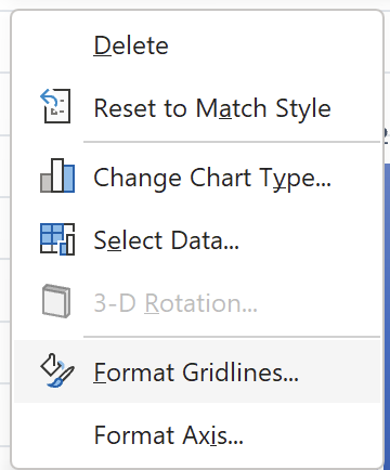 Formatting gridlines option