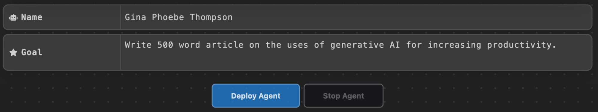 AgentGPT Deploy Screenshot