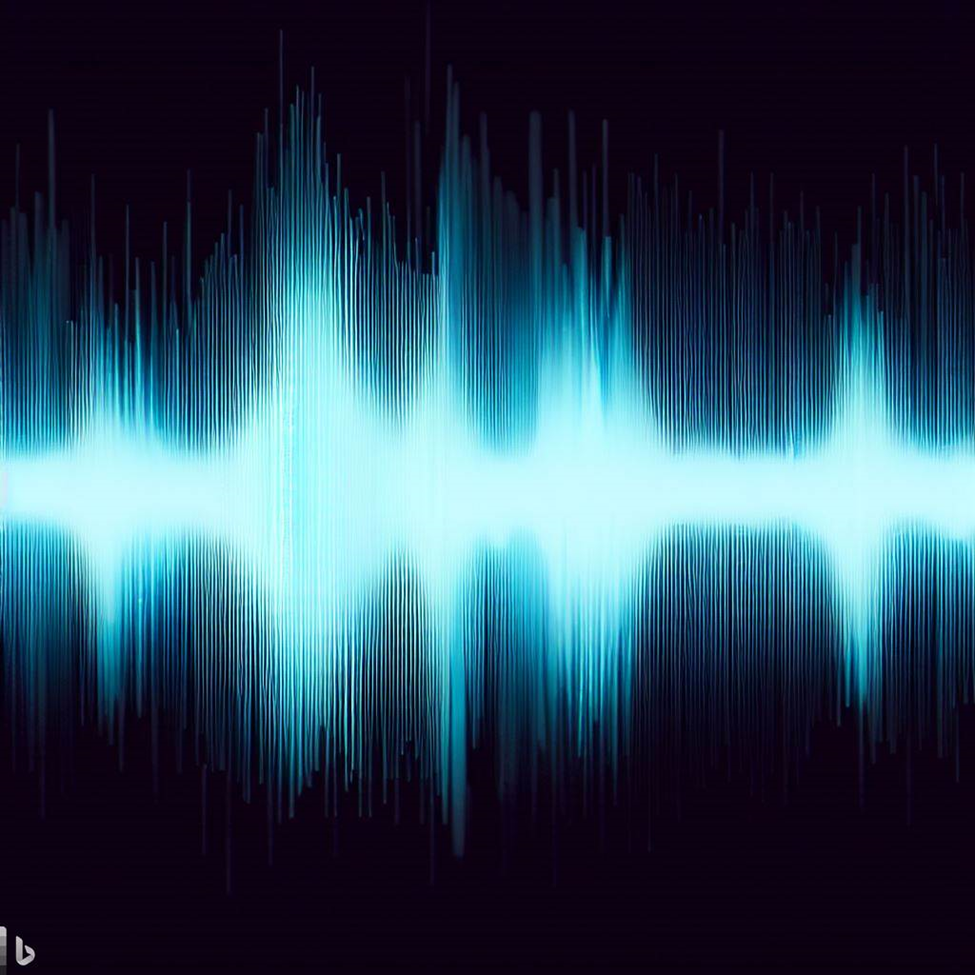 Figure 3: An example of an audio waveform depicting sound. Image credit: DALL-E.