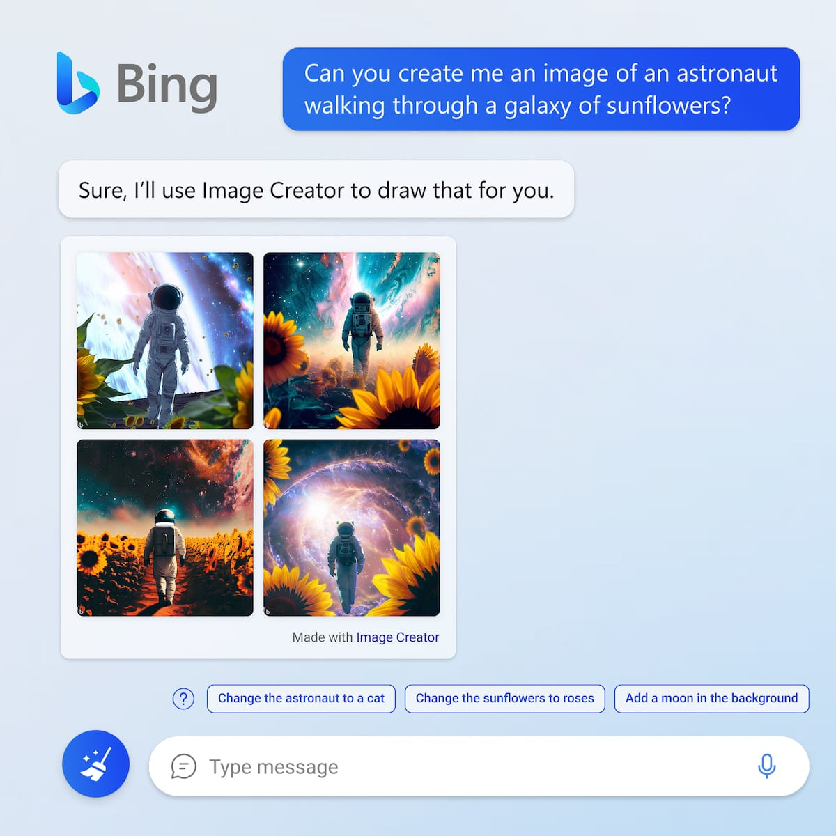 One of the features of Bing AI is multimodality. Source: Microsoft