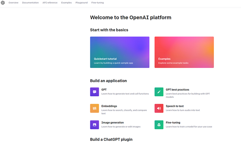 OpenAI Platform Landing Page