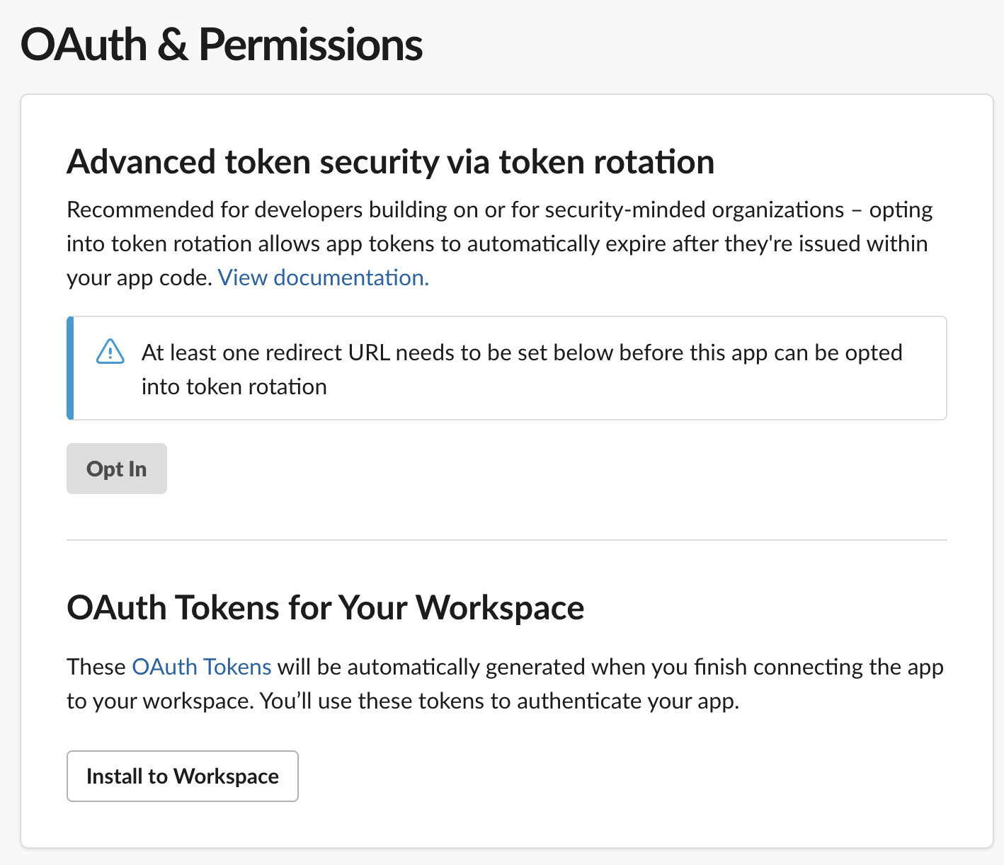 Oauth and permissions dialogue