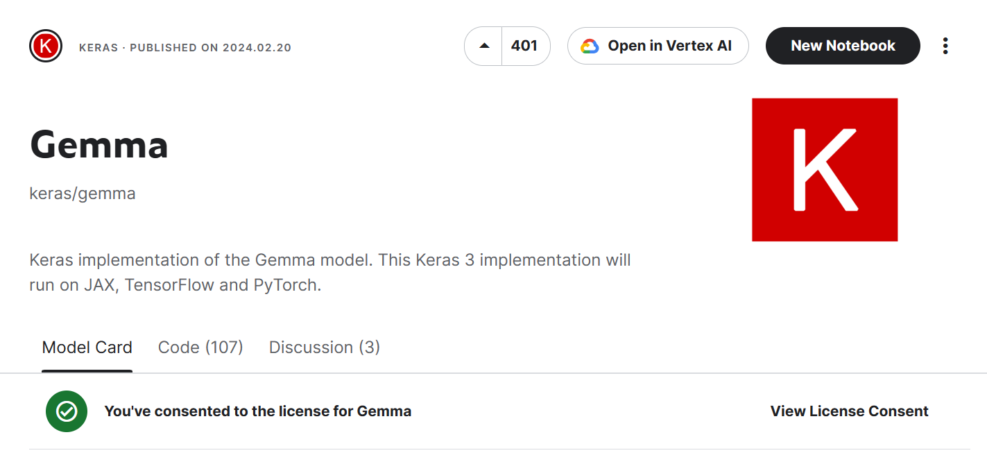 Keras implementation of Gemma model