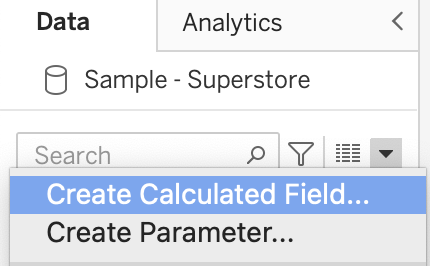 create calculated field for parameter