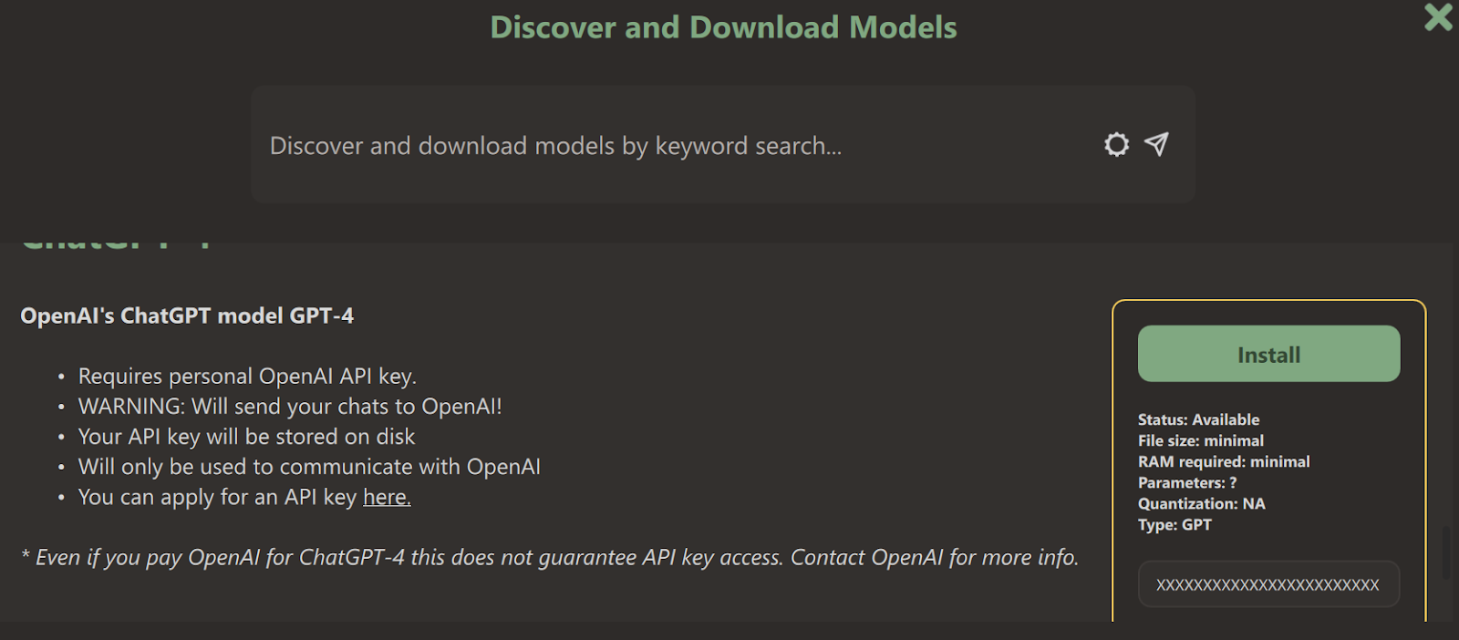 Setting up OpenAI API key for accessing the GPT-4 model