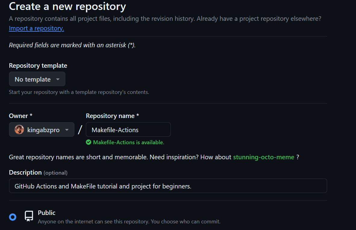 Creating the new GitHub repository