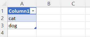 How to convert the list for a drop-down to an Excel table.
