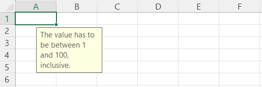 How to check what your input message for data validation in Excel looks like.