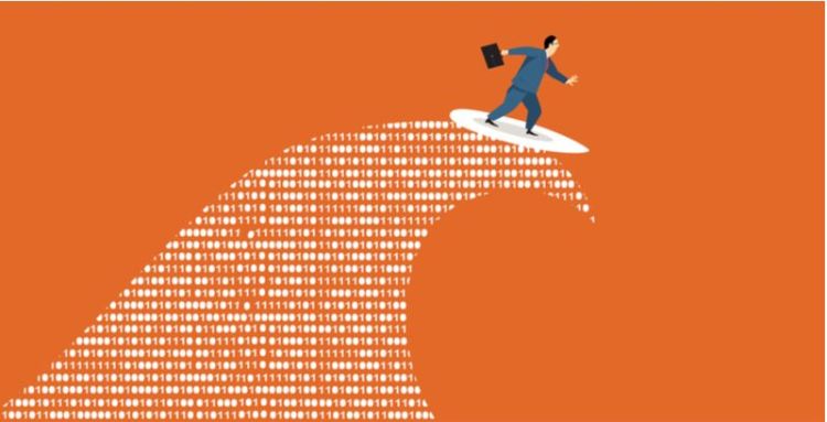 Data Analyst surfing on wave of data 